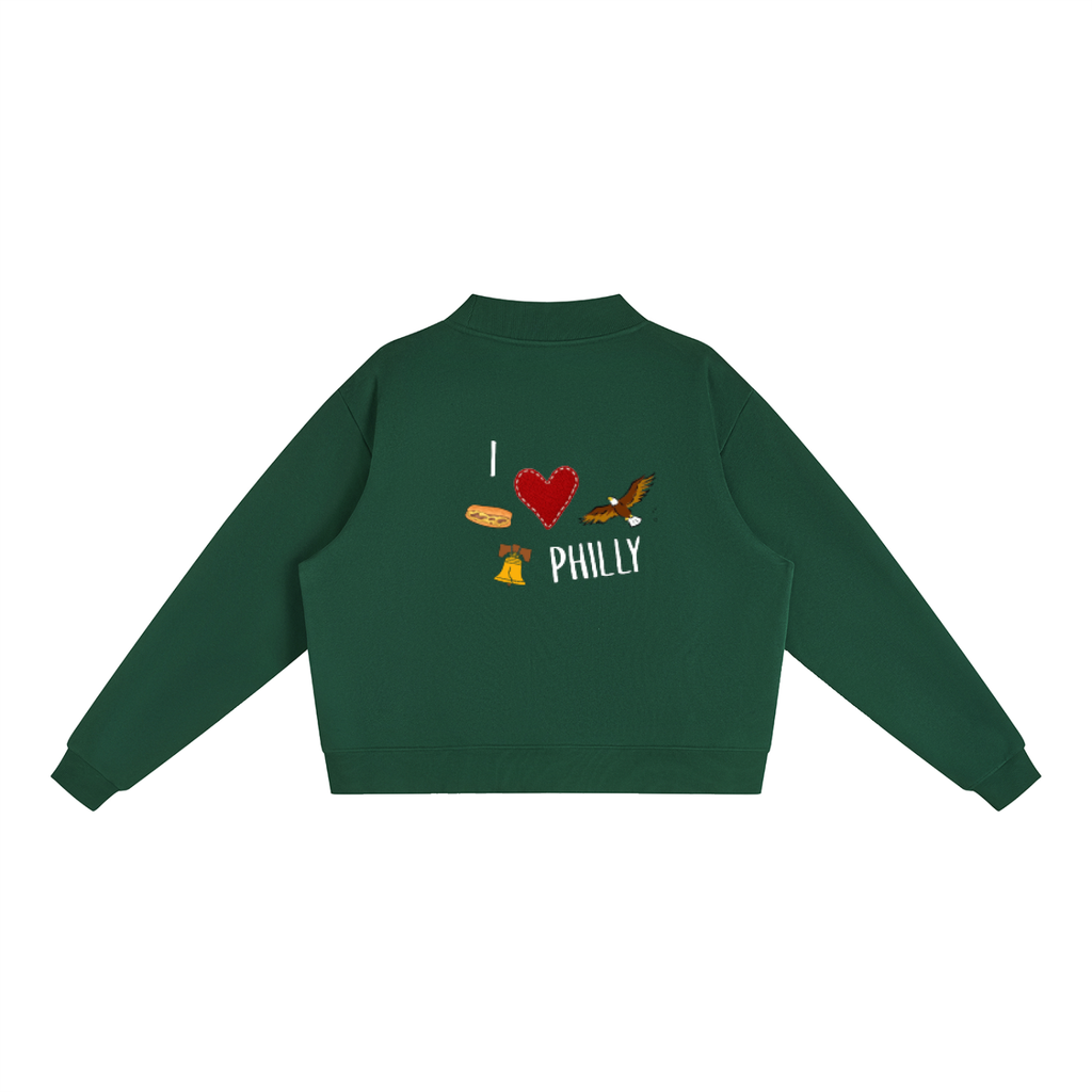 philadelphia,sports,eagles,football,sweatshirt,mockneck,patchwork