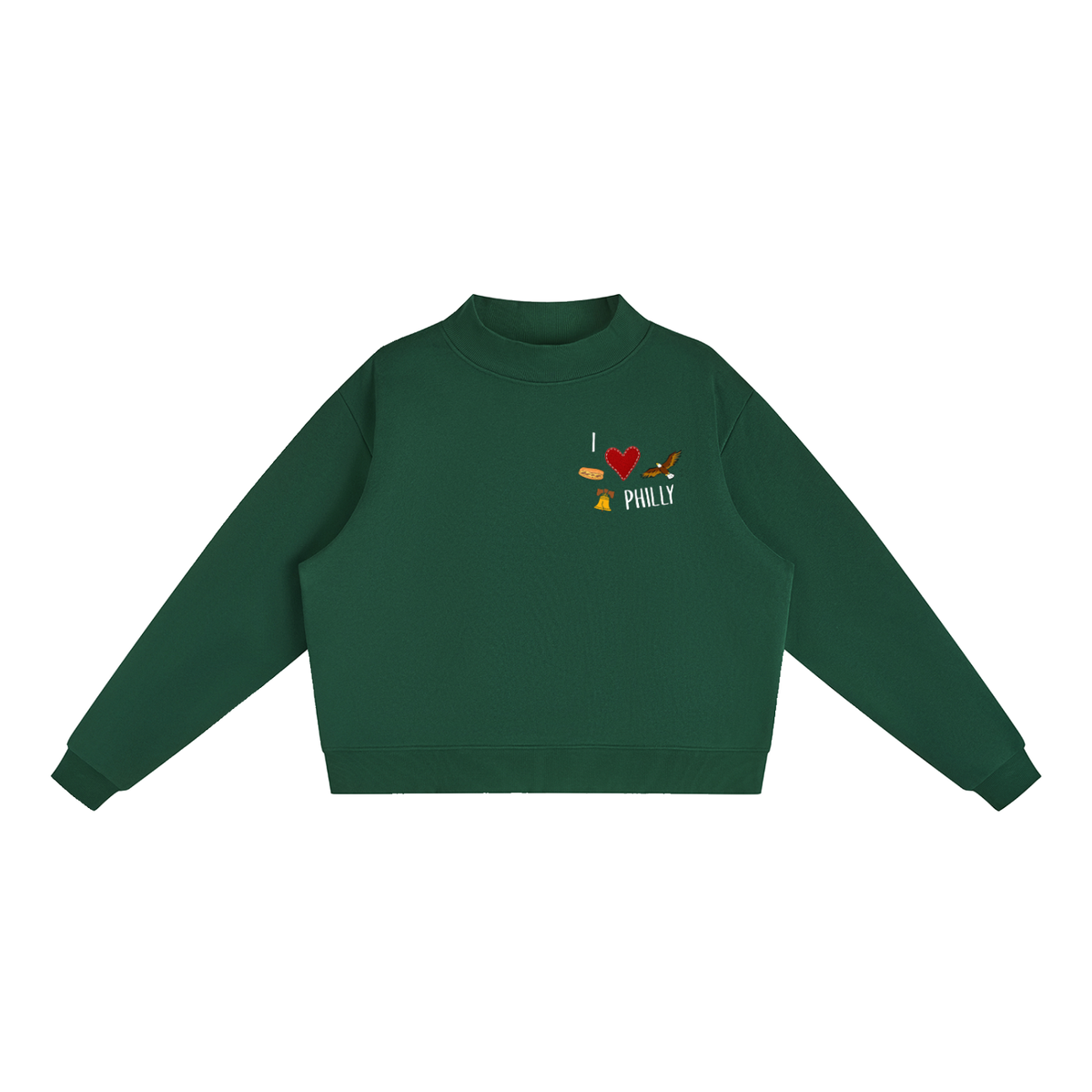 philadelphia,sports,eagles,football,sweatshirt,mockneck,patchwork